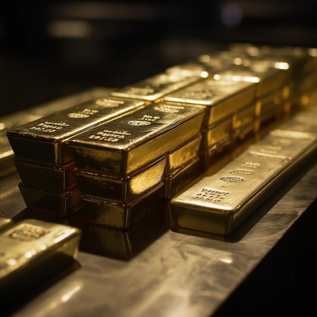 Gold bars on a table