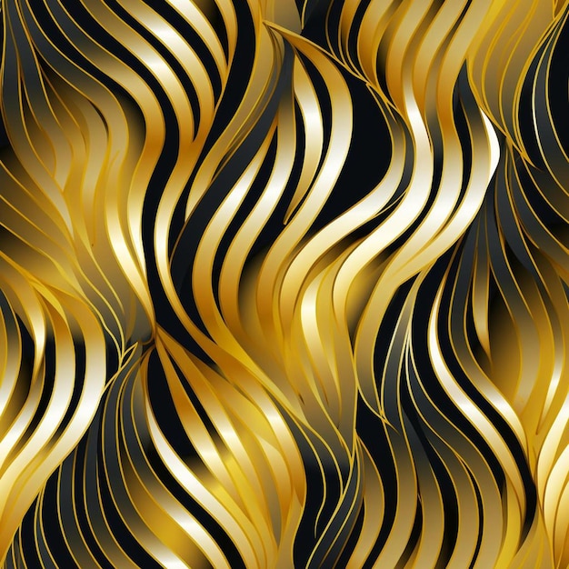 A gold and black abstract background with gold and black lines.