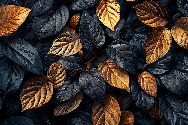 Gold and Black Leaves