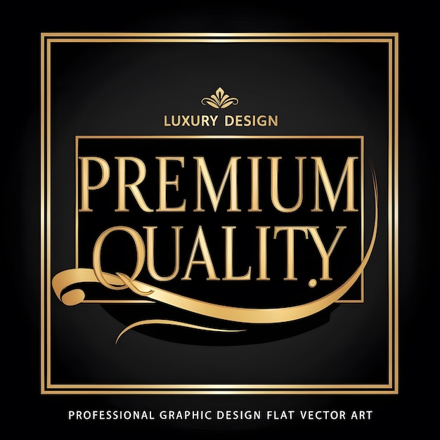 Photo a gold and black logo for premium quality quality