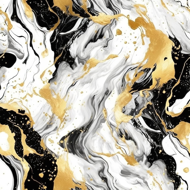 Gold and black marble pattern with a gold leaf pattern.