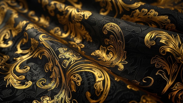 Photo a gold and black piece of furniture with a gold design