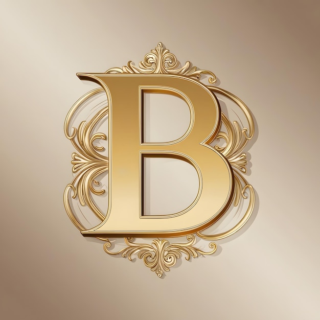 a gold and black sign that says b on it