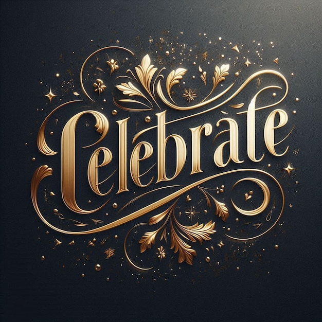 a gold and black sign that says celebrate celebrate