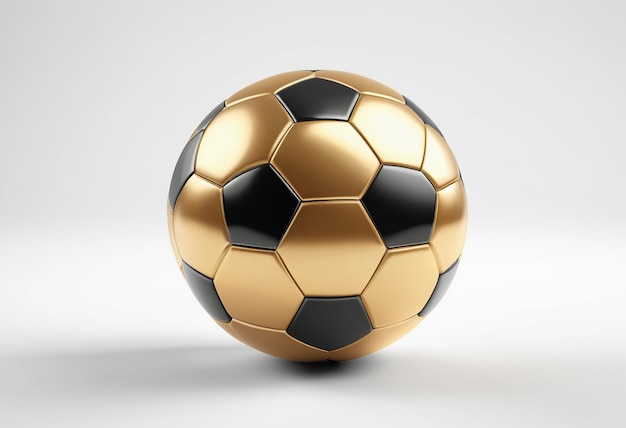 a gold and black soccer ball with black and white diamonds