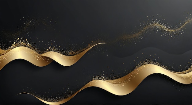 gold and black swirls on a black background