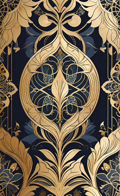 a gold and black wallpaper with a design that says  the art of the art of the artist