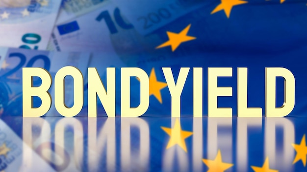 The gold bond yields on euro flag background for business concept 3d rendering