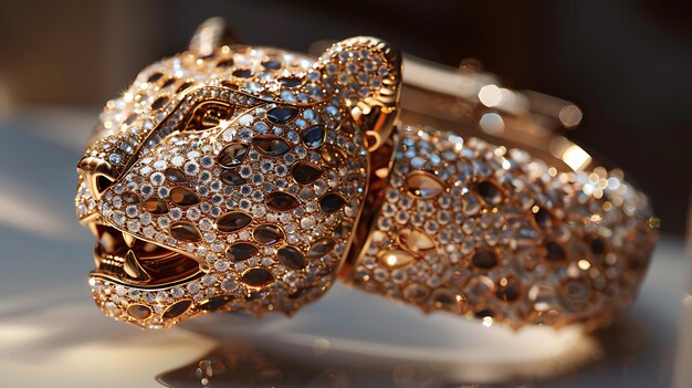 a gold bracelet with diamonds and diamonds on it