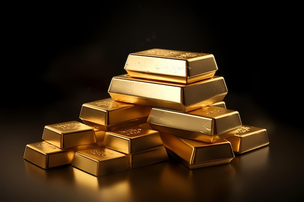 Gold bullion or ingot concept for wealth or success