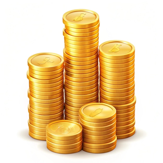 Gold Coin Stack of Indian Rupees in Financial Context