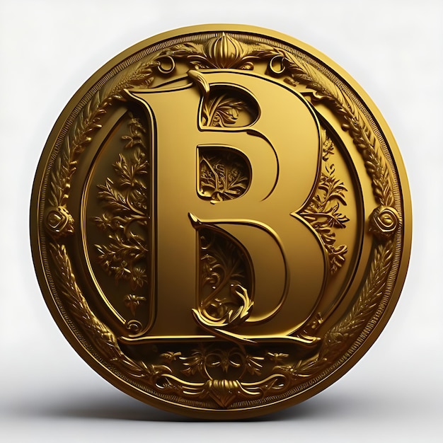 A gold coin with the letter b on itTwo gold coins with the letters b and b on them