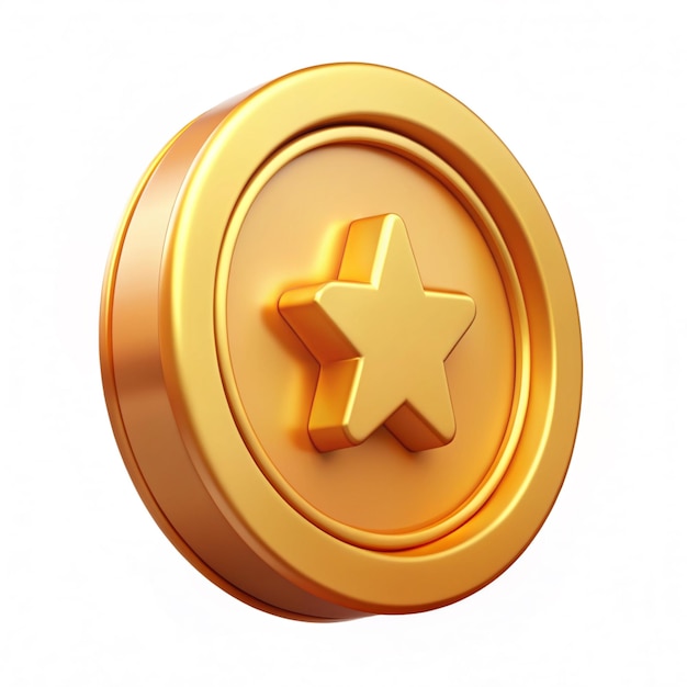 a gold coin with a star on it