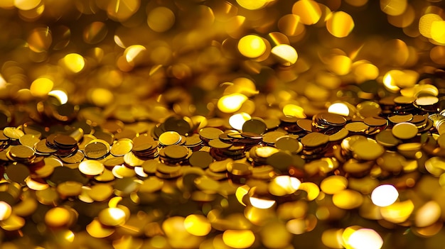 Photo gold coins on a black background