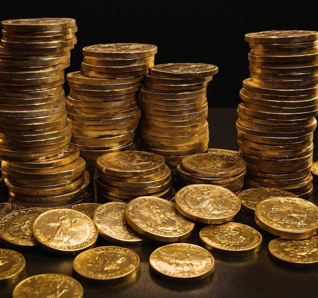 Gold Coins on Ebony