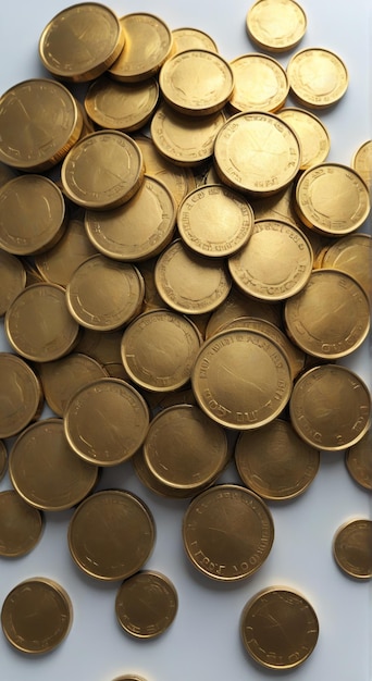 Photo gold coins from the companys collection are displayed