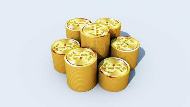 Gold coins icon in cartoon style isolated