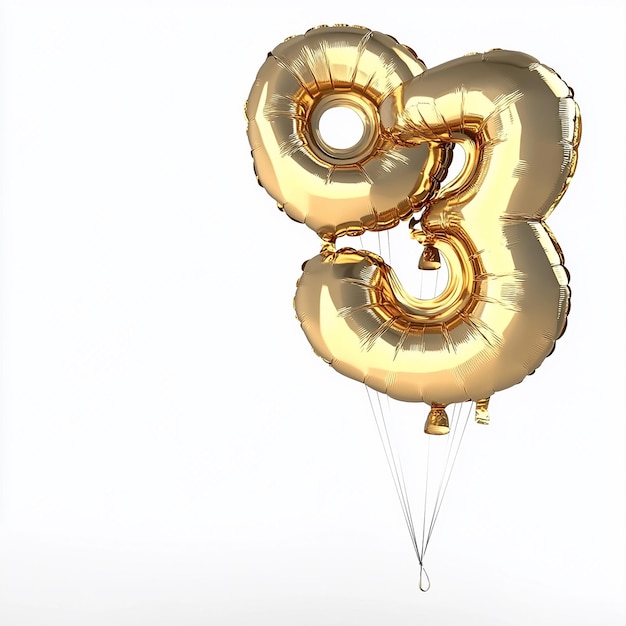 Photo a gold colored balloon with two tails that say  two