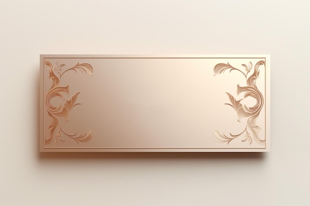 Photo a gold colored box with a floral design on it