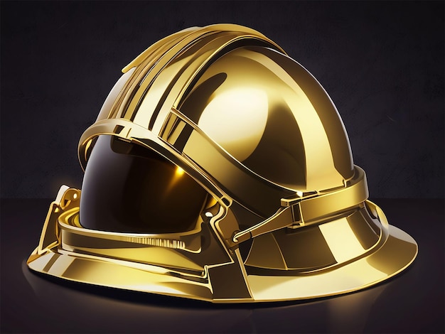 a gold construction helmet