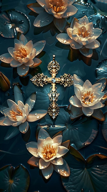 a gold cross with the name lily on it