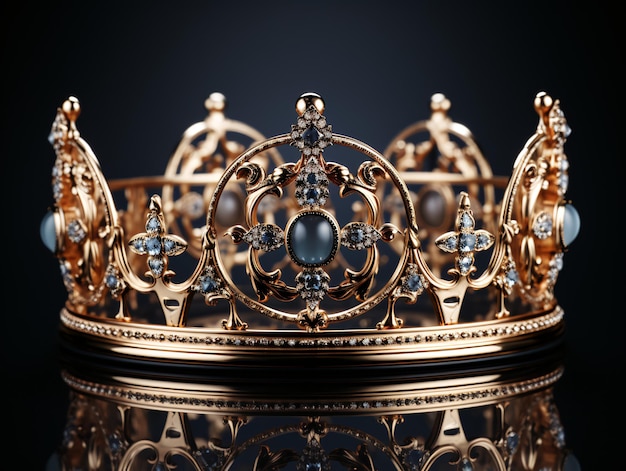 Gold crown on a dark background