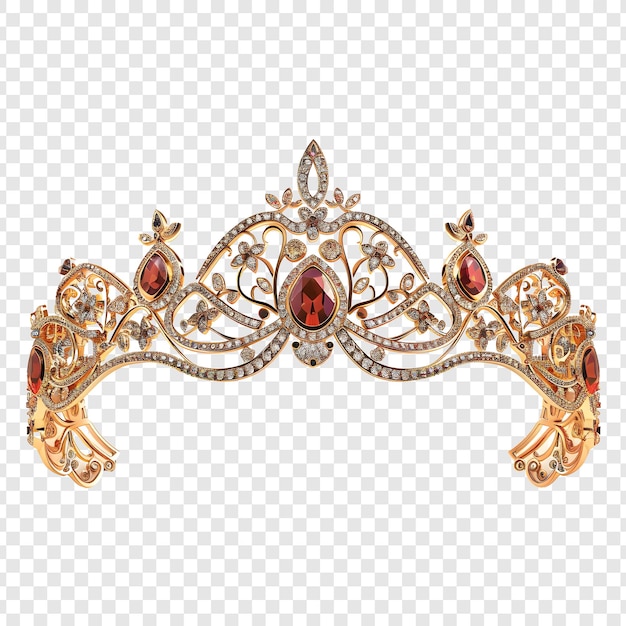 Photo a gold crown with diamonds and diamonds on a transparent background