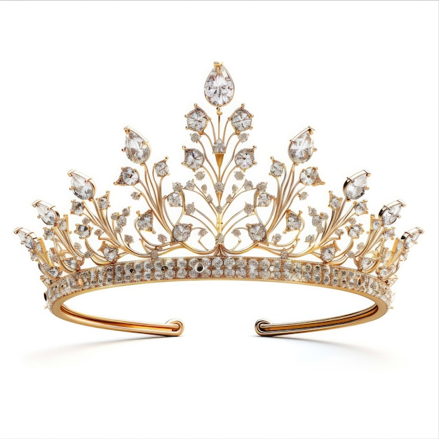 a gold crown with diamonds on it is shown