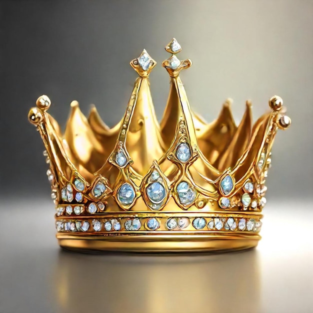 a gold crown with diamonds on it is sitting on a table