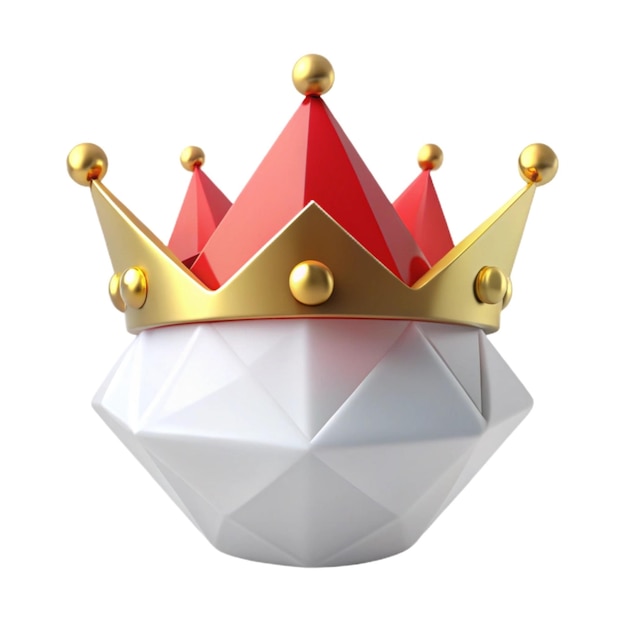 a gold crown with a red crown on top of it