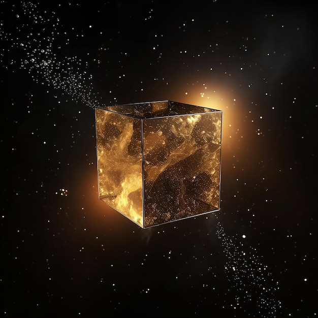 A gold cube