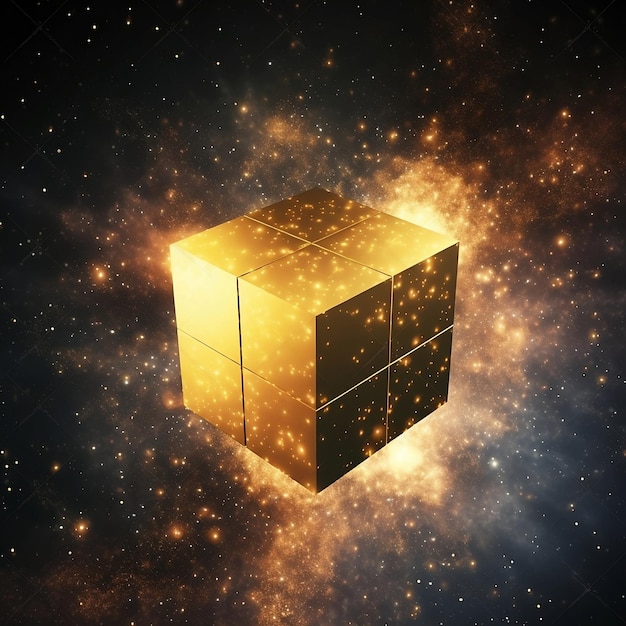 A gold cube