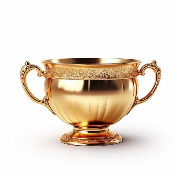 gold cup isolated on white background