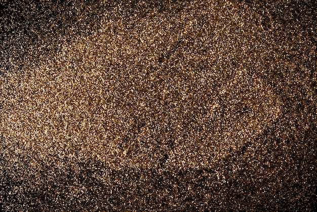 Gold defocused glitter background with copy space.