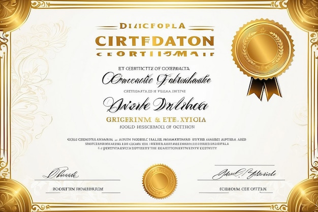 Gold diploma certificate template Use for print certificate diploma graduation