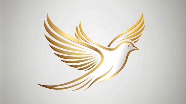 a gold dove with a gold background vector art illustration