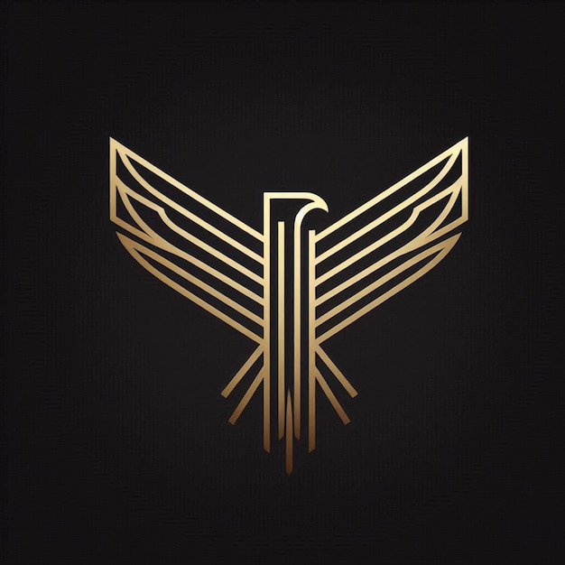 Photo a gold eagle logo with the letters f