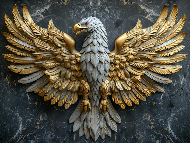 a gold eagle with a gold eagle on the top