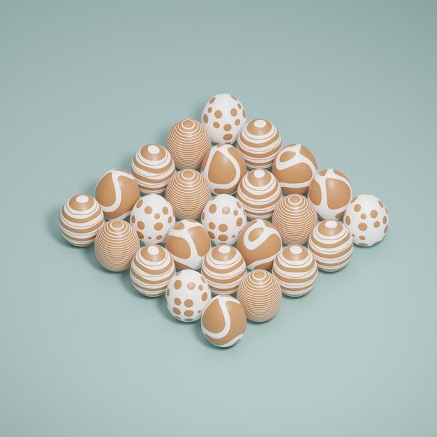 Gold egg isometric 3d render easter illustration