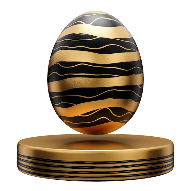 Gold egg podium easter 3d illustration