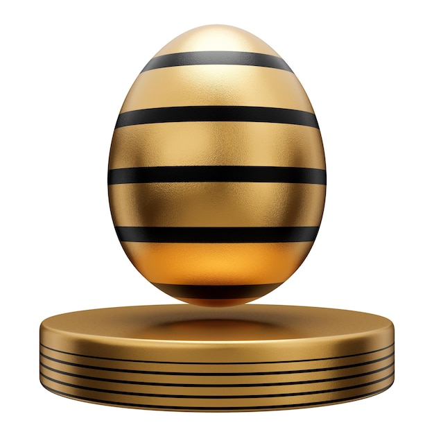 Gold egg podium easter 3d illustration