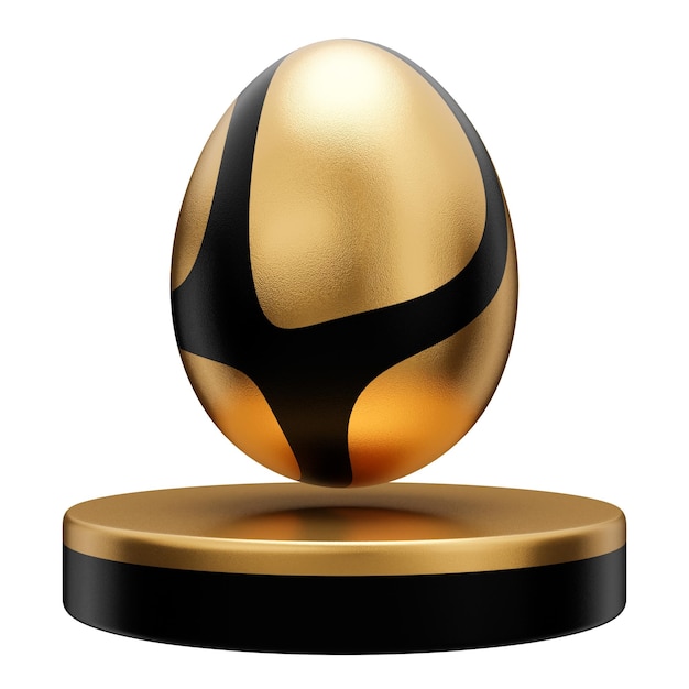 Gold egg podium easter 3d illustration