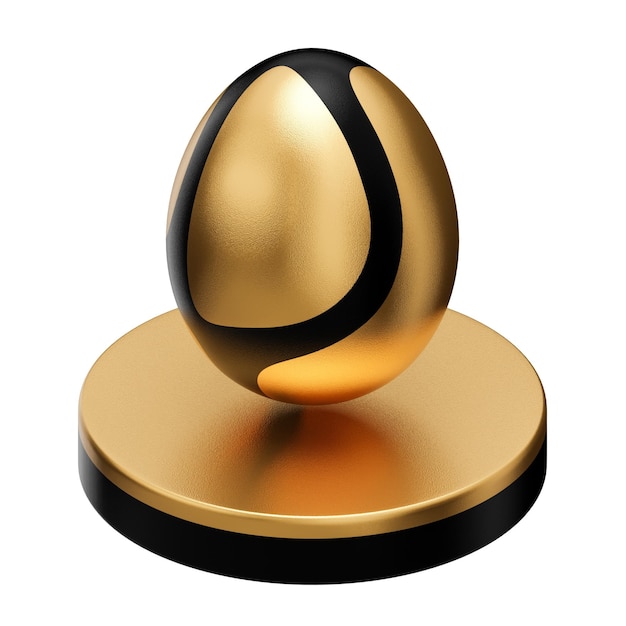 Gold egg podium easter 3d illustration