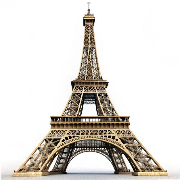 Photo a gold eiffel tower is shown against a white background