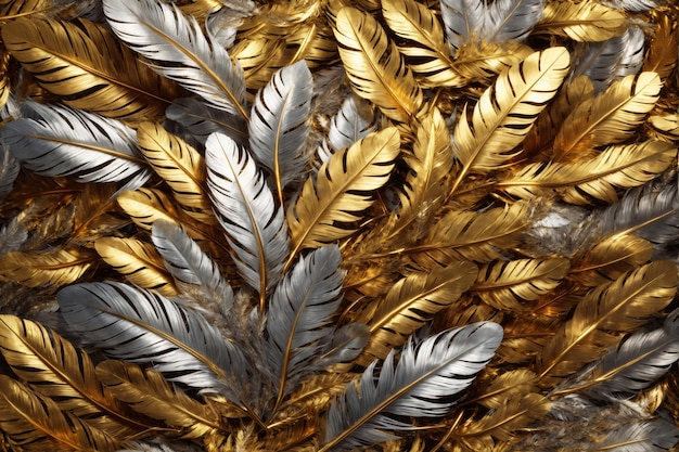 Gold Feather Background Luxury Feather Wallpaper Golden Feathers Background Feather Texture Feathers Background AI Generative