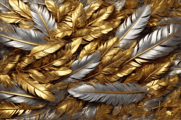 Gold Feather Background Luxury Feather Wallpaper Golden Feathers Background Feather Texture Feathers Background AI Generative