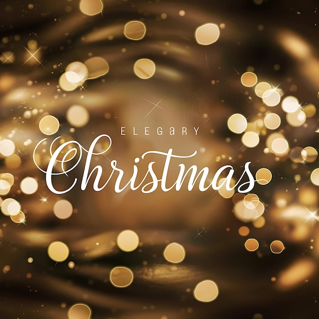 Photo gold festive christmas background elegant abstract background with bokeh defocused lights and stars