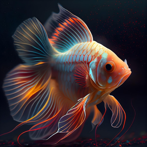 Gold fish siamese fighting fish betta splendens