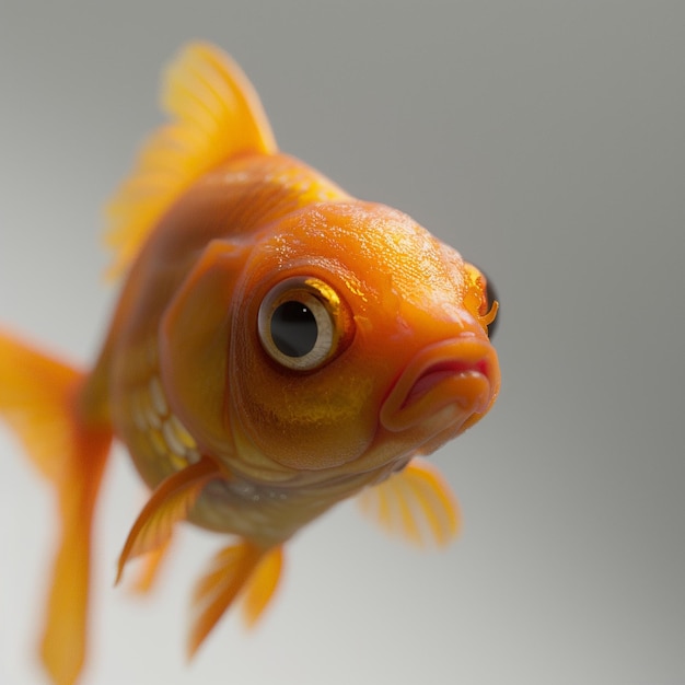 Photo a gold fish with a big eye and a big round eye