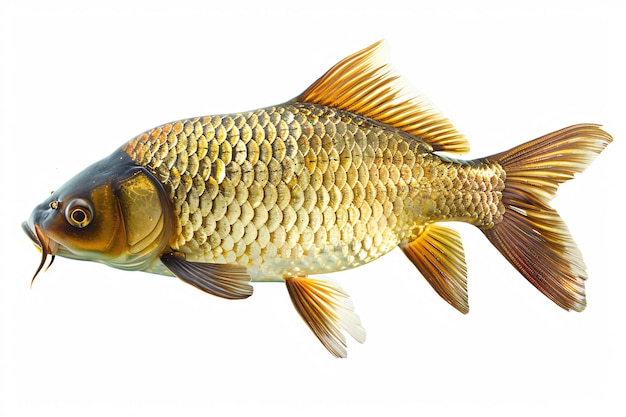 Photo a gold fish with a white background